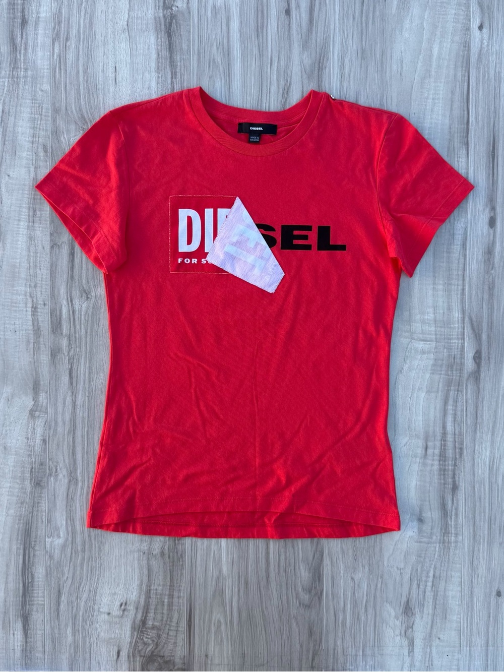Diesel Vibrant Red Crewneck Tee with Logo